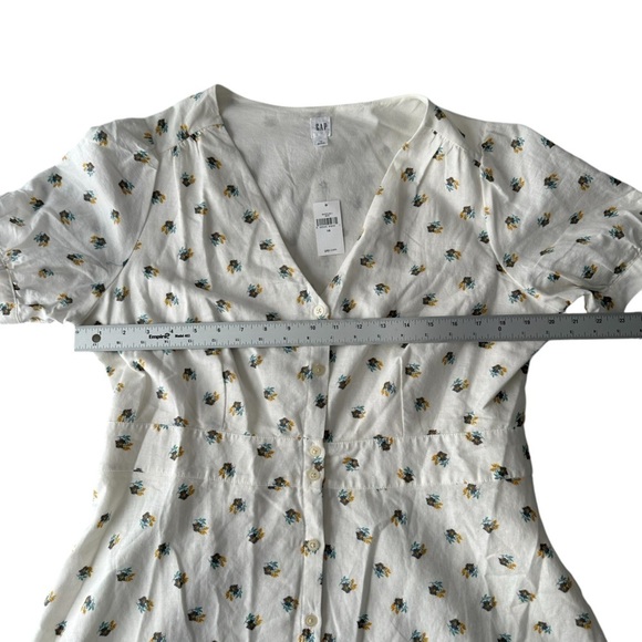 GAP size 16 NWT short sleeve a-line floral print linen blend dress mid-length - Picture 4 of 12